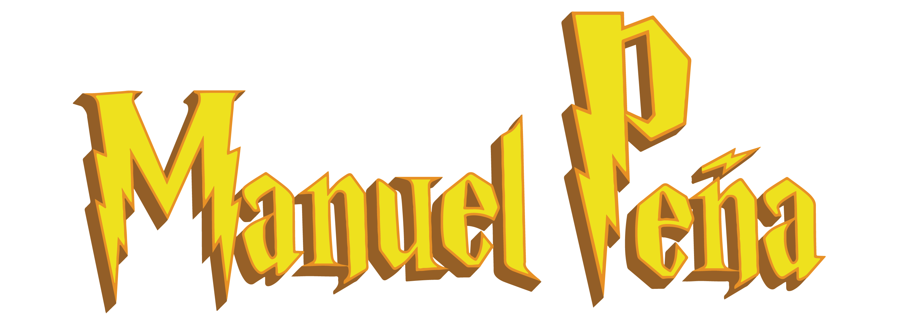 Manuel Peña logotipo en blanco